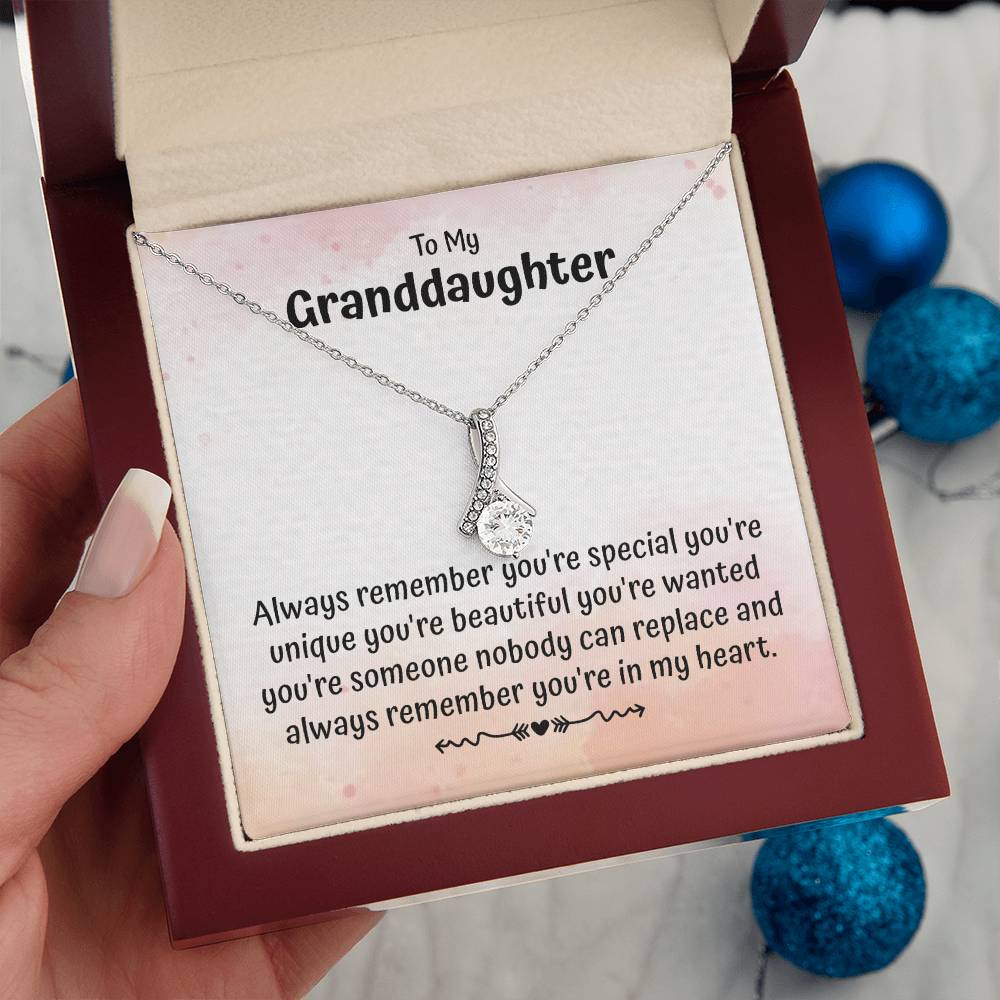 To My Granddaughter Necklace Gift From Grandparents With Message Card
