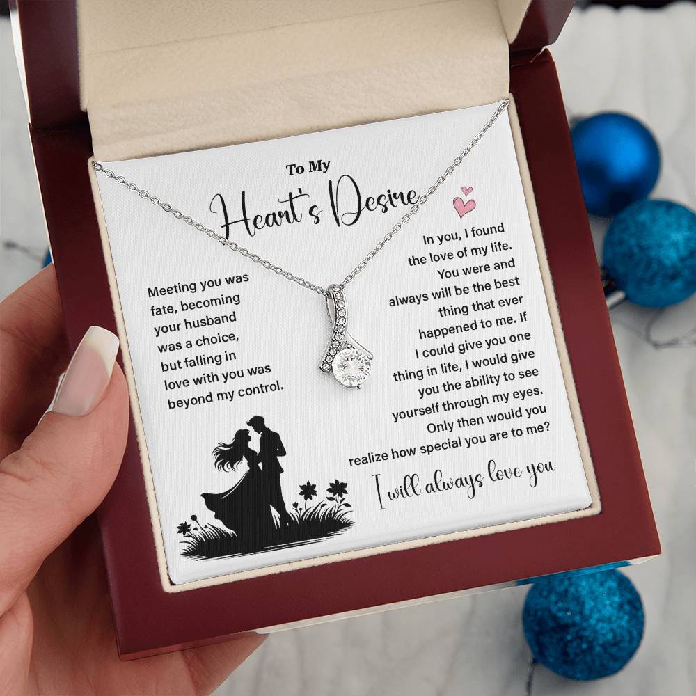 Heart’s Desire Necklace Gift for Wife – Love Card Box
