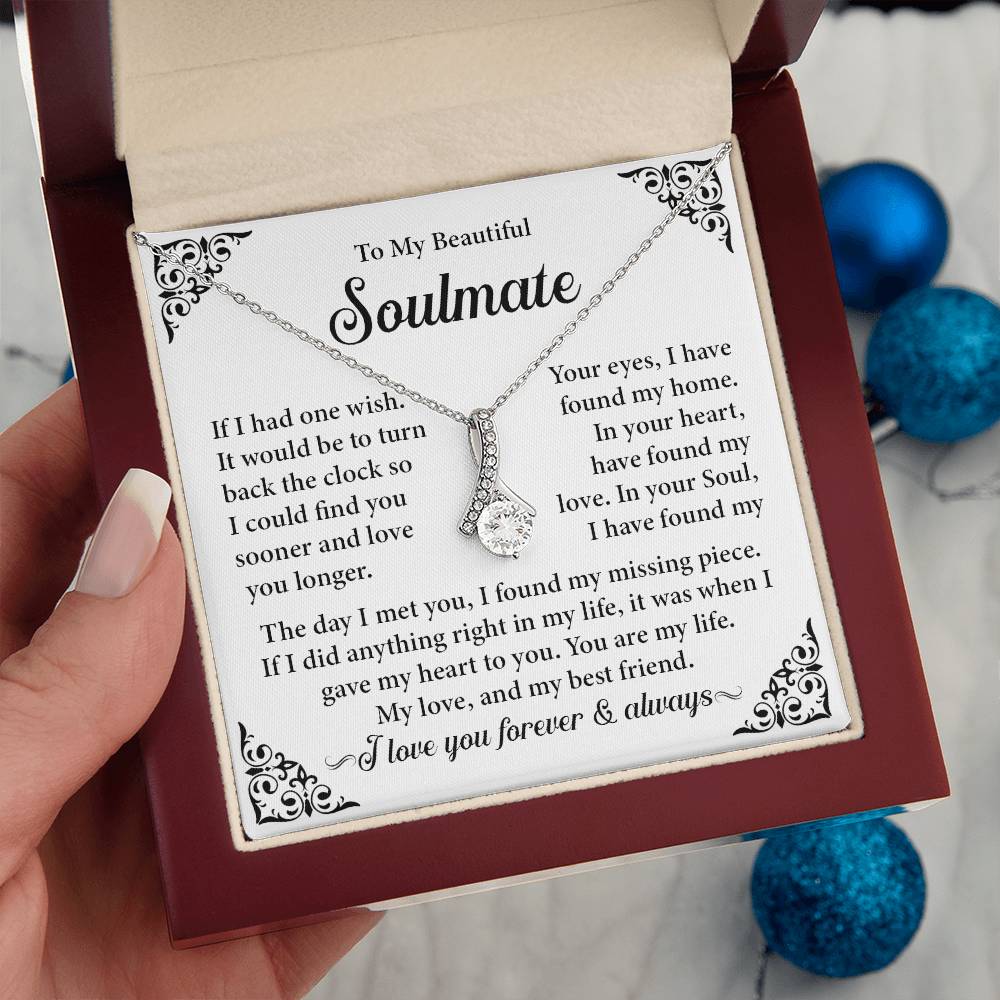 Beautiful Soulmate Necklace Gift with Message Card