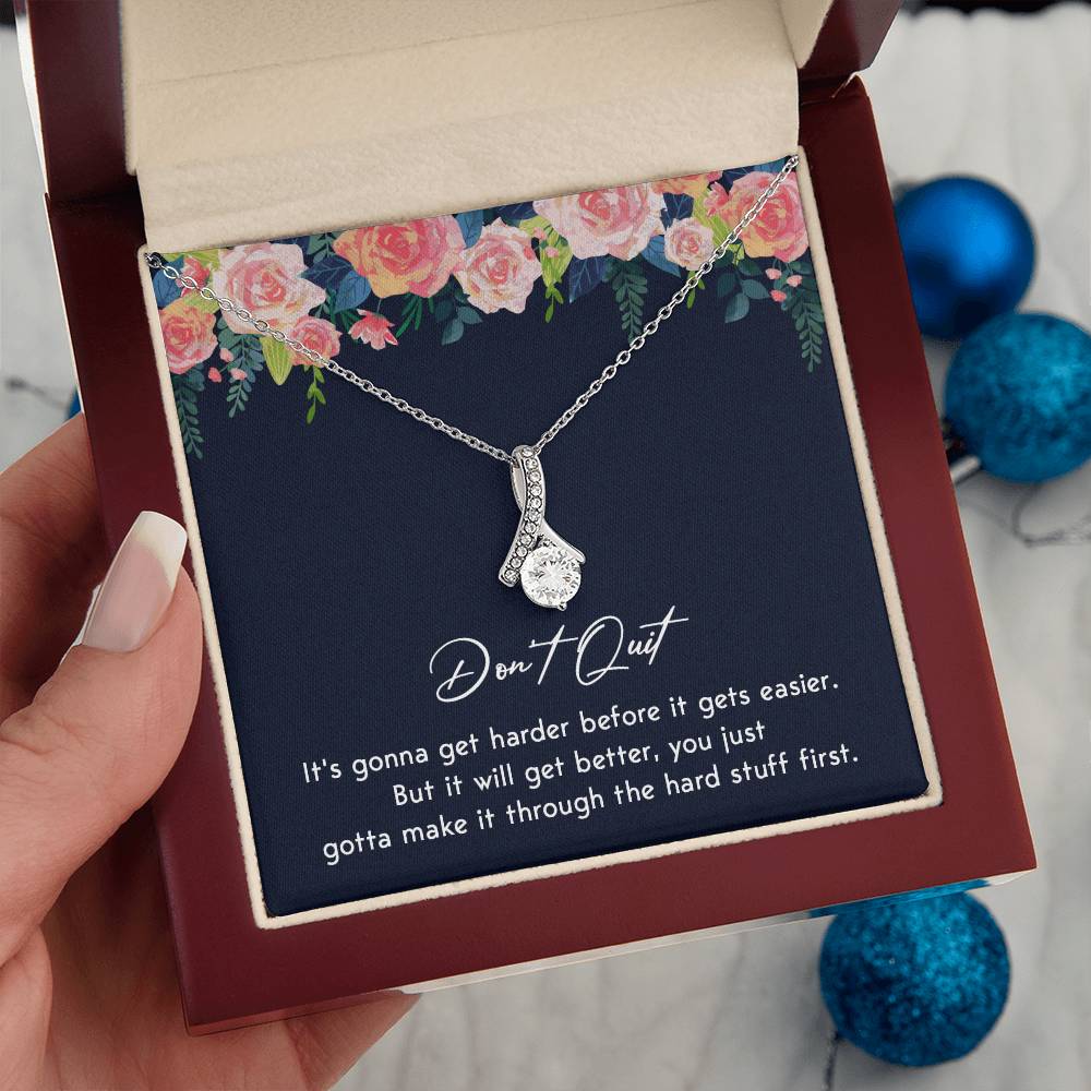 Don't Quit Meaningful Gift Don't Quit Necklace Supportive Gift You Are Strong Necklace Cancer Survivor Jewelry Stronger Necklace Braver Necklace Breast Cancer Necklace For Soulmate Motivational Jewelry Emotional Connection Necklace Never Give Up Necklace