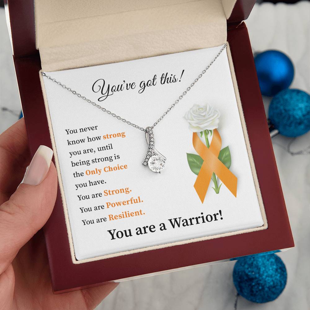 You’ve Got This Orange Ribbon Necklace Warrior Strength Gift for Her