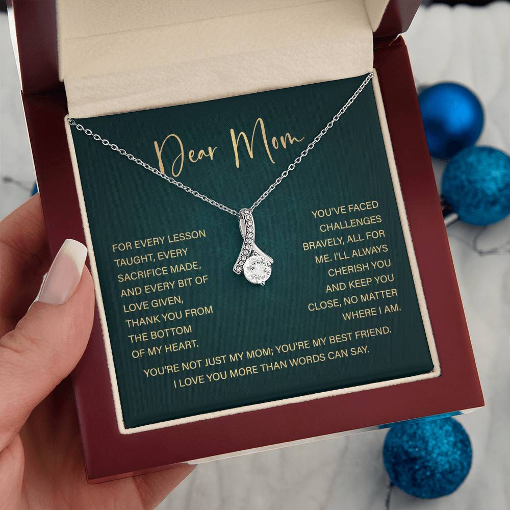 Dear Mom Mother’s Day Necklace From Daughter/son Special Birthday Jewelry For Mother Best Anniversary Necklace Gift Thoughtful Christmas Gift Just Because Necklace Gift Heart-shaped Jewelry Sentimental Necklace With Message Card