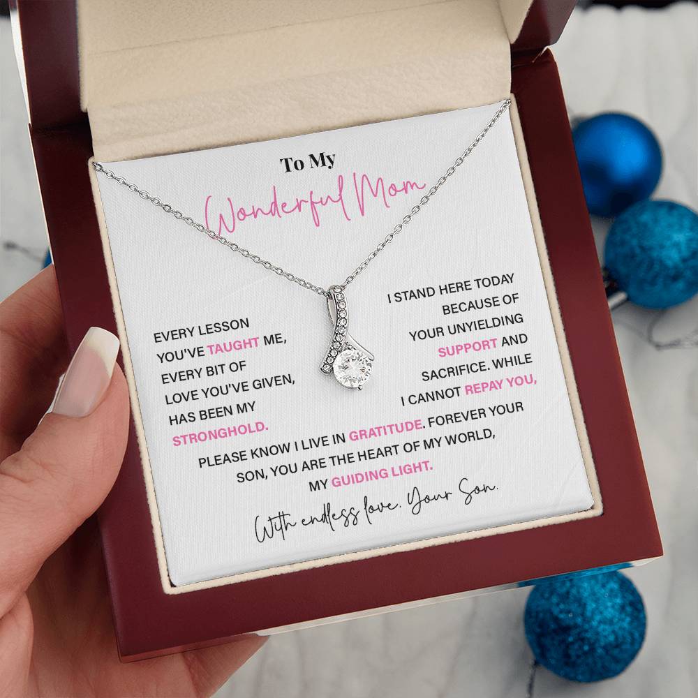 To My Wonderful Mom Thoughtful Birthday Necklace For Mom Best Mother’s Day Gift Christmas Necklace Heartfelt Anniversary Necklace Heartfelt Anniversary Necklace