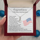 United States Citizenship Gift Necklace With Message Card