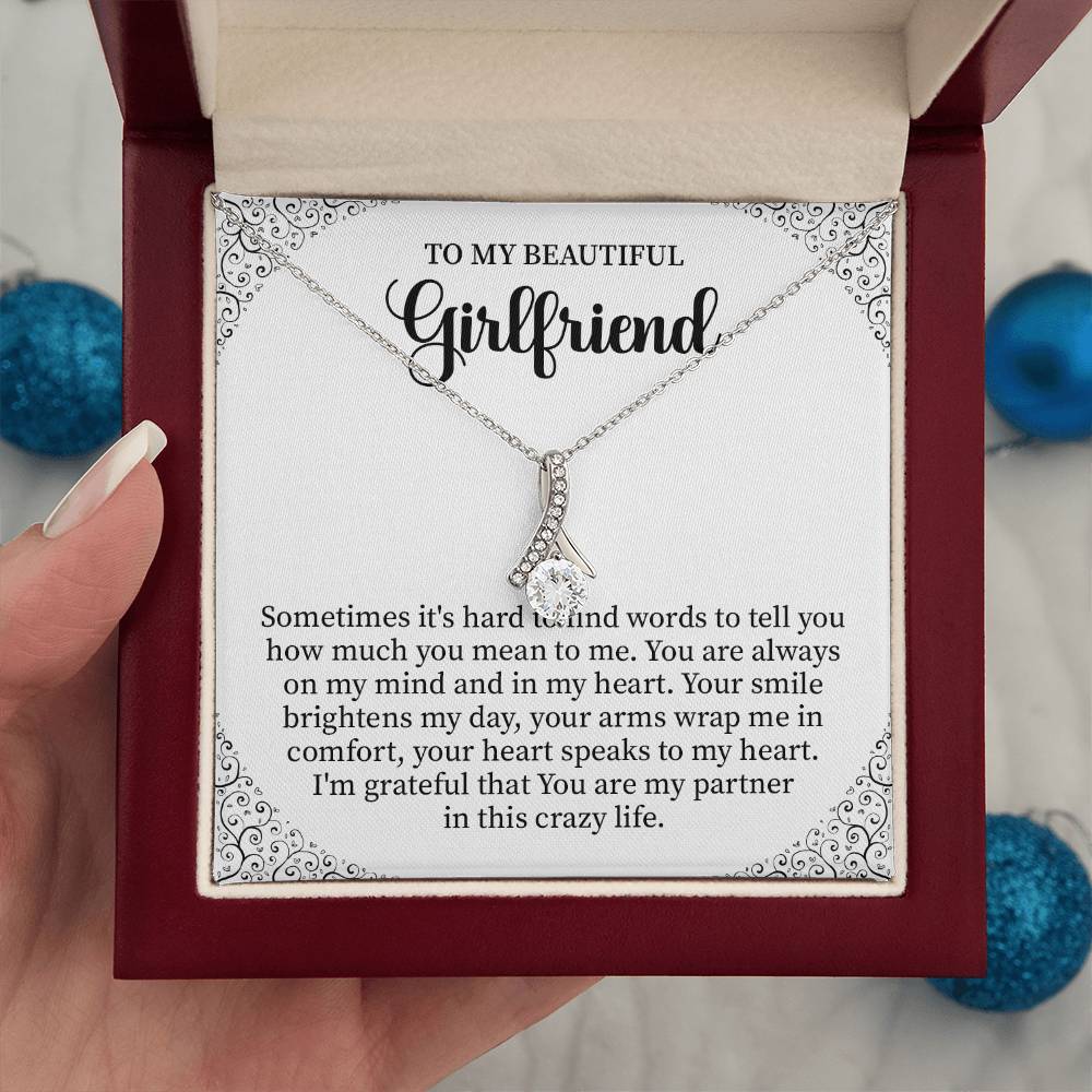 Girlfriend Necklace Gift with Heartfelt Message Card