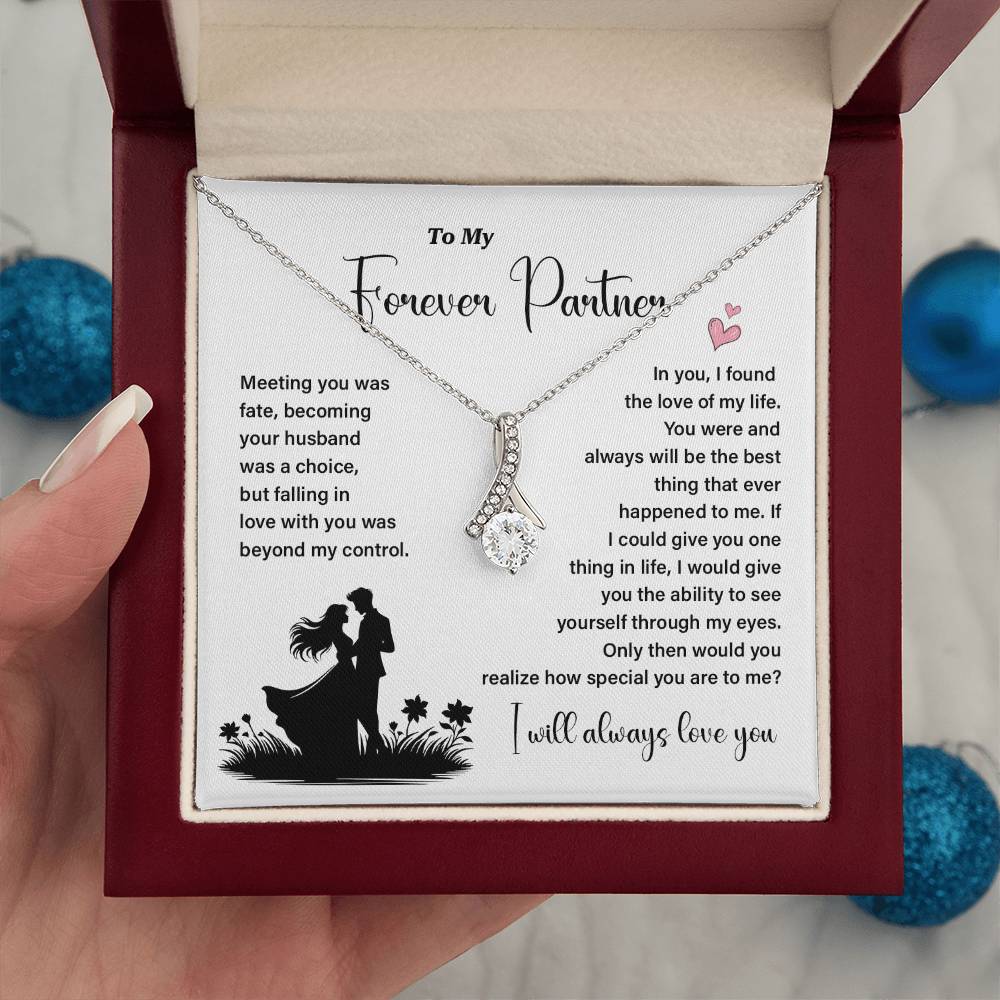 Forever Partner Necklace Gift for Wife – Love Card Box
