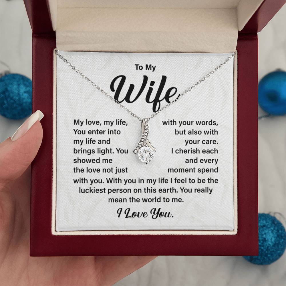 Wife Necklace Gift with Love Message Card