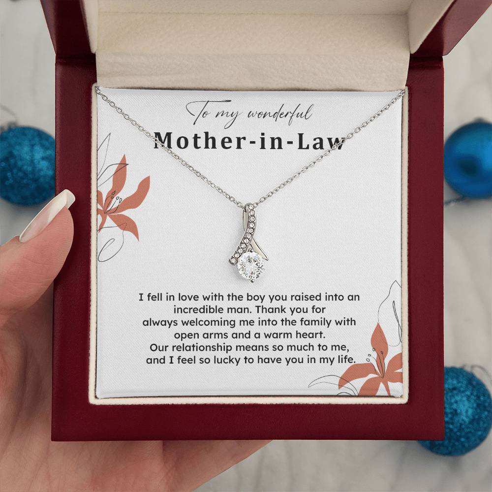 To My Wonderful Mother-in-law Necklace Mother-in-law Necklace Gift Thank You Gift For Mother-in-law Sentimental Mother-in-law Jewelry Jewelry For Mother-in-law Emotional Gift For Mother-in-law Meaningful Gift For Mother-in-law Mother Sentimental Jewelry