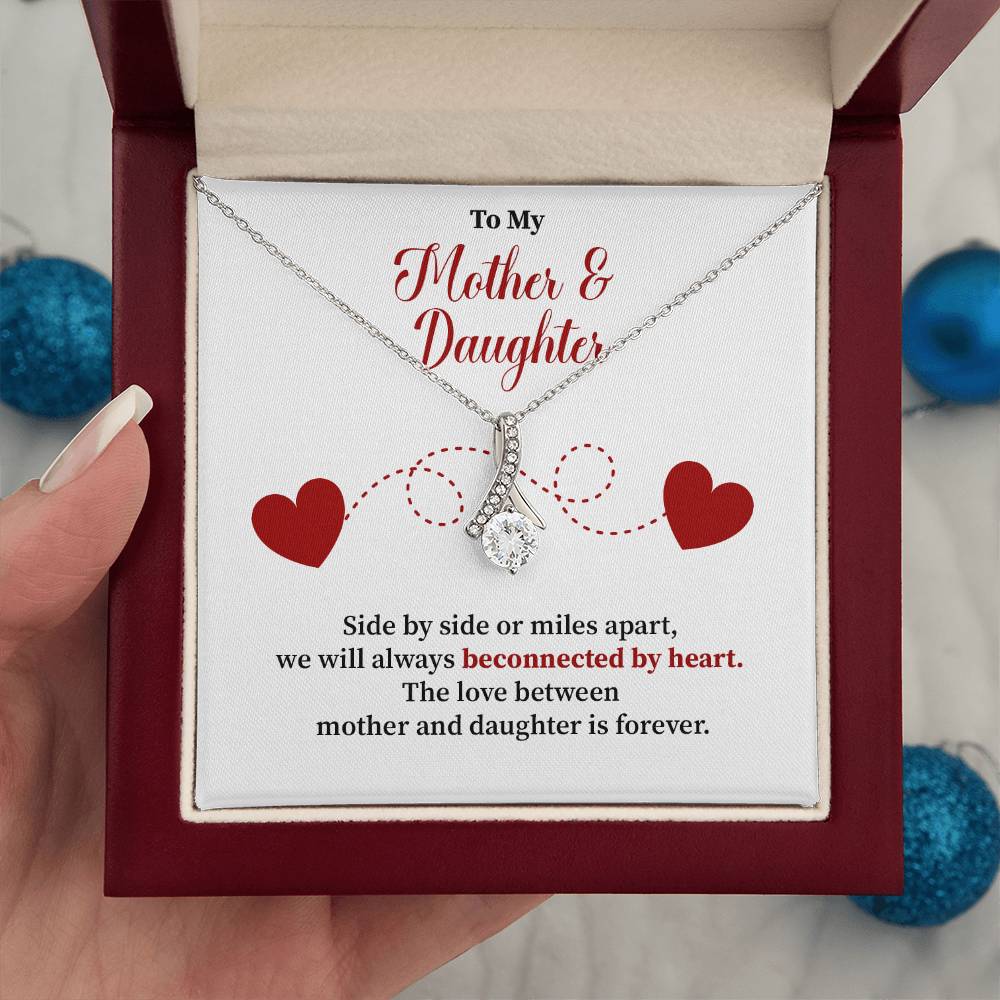 Mother and Daughter Necklace Gift with Message Card