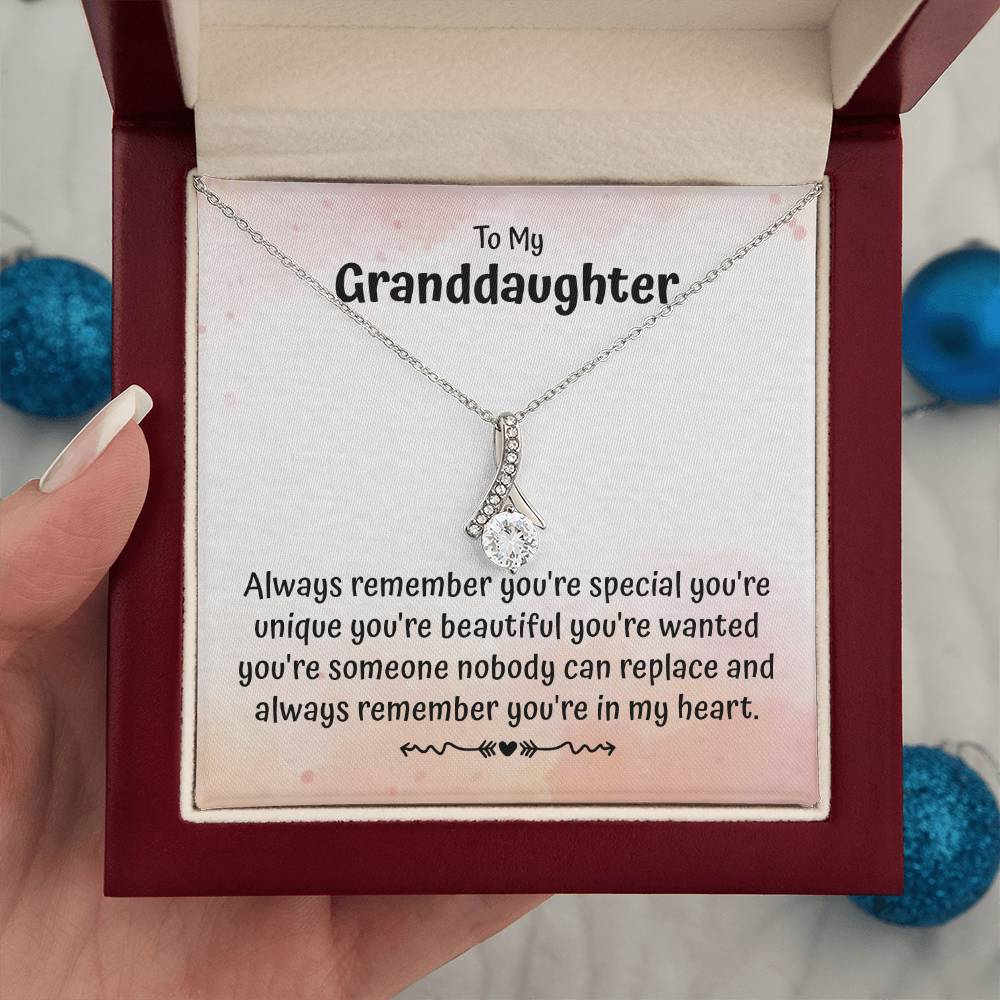 To My Granddaughter Necklace Gift From Grandparents With Message Card