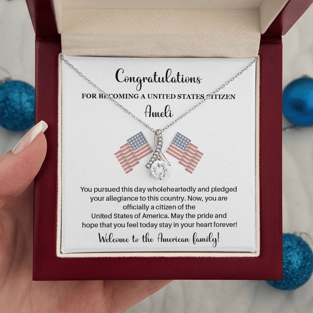 Congratulations Necklace For New U.s. Citizen Necklace For New U.s. Citizen Gift For New Citizen U.s. Citizenship Gift American Pride Necklace Gift For Newly Naturalized Citizen Welcome To America Gift Necklace For Becoming A U.s. Citizen