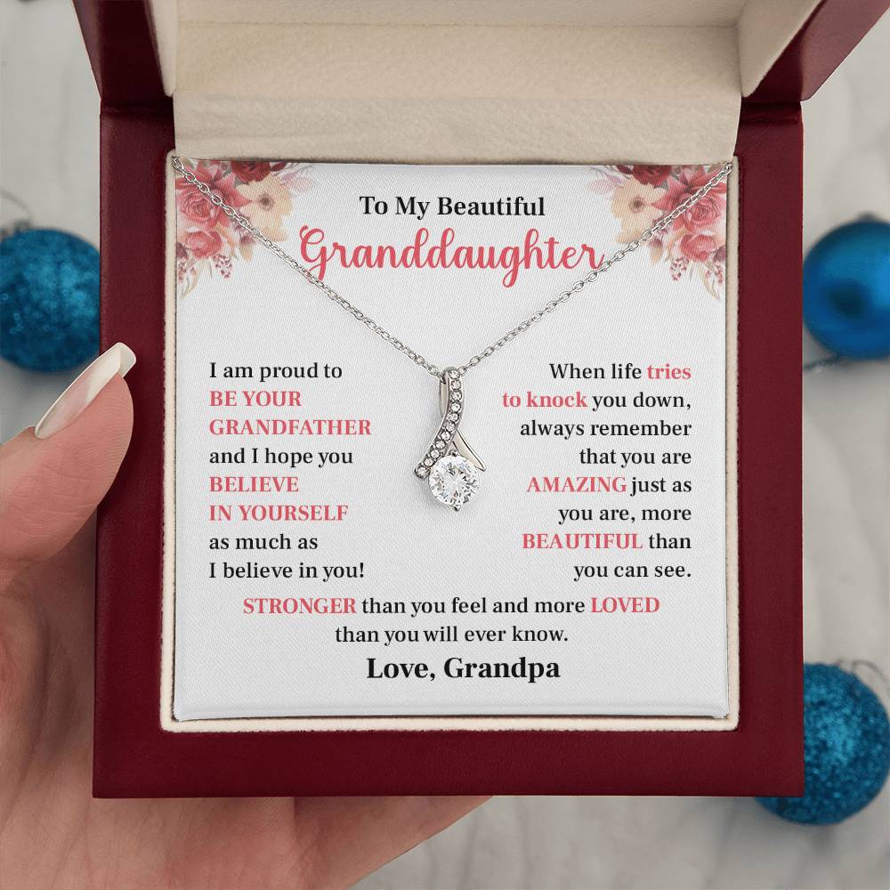Grandpa to Granddaughter Necklace – You Are Loved & Strong