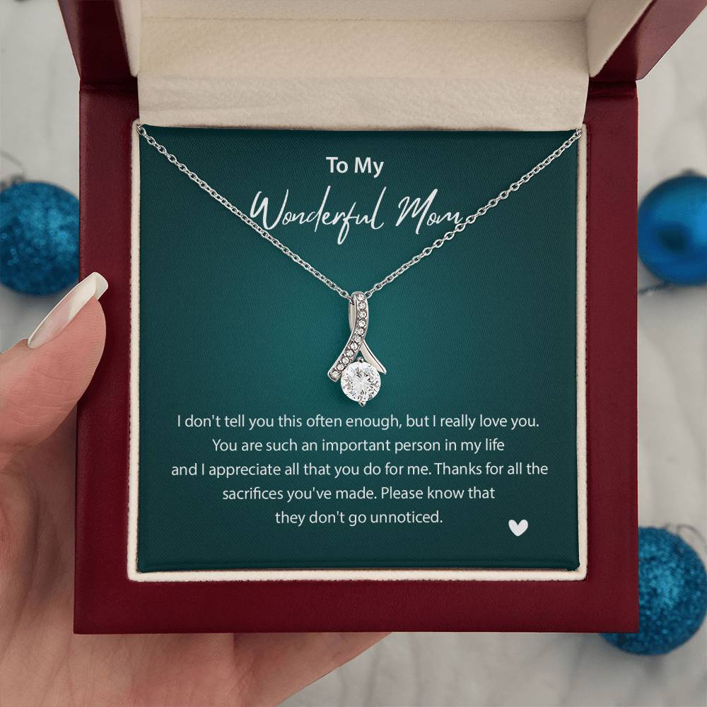 To My Wonderful Mom Wonderful Mom Necklace Gift Unique Gift For Mother-child Bond Unique Gift For Mother-child Bond Necklace For Family Bond Thoughtful Gift For Mother-child Bond Spiritual Bond With Mom Necklace Spiritual Bond With Mom Necklace