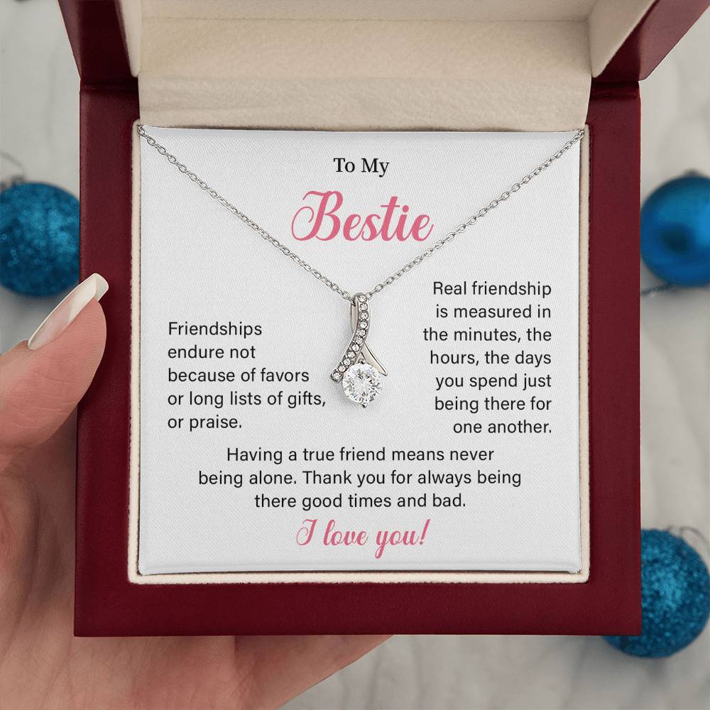 Best Friend Necklace for Women Bestie Gift with Friendship Message Card and Wishbone Necklace