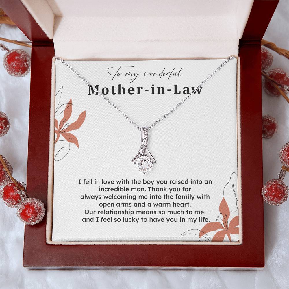 To My Wonderful Mother-in-law Necklace Mother-in-law Necklace Gift Thank You Gift For Mother-in-law Sentimental Mother-in-law Jewelry Jewelry For Mother-in-law Emotional Gift For Mother-in-law Meaningful Gift For Mother-in-law Mother Sentimental Jewelry