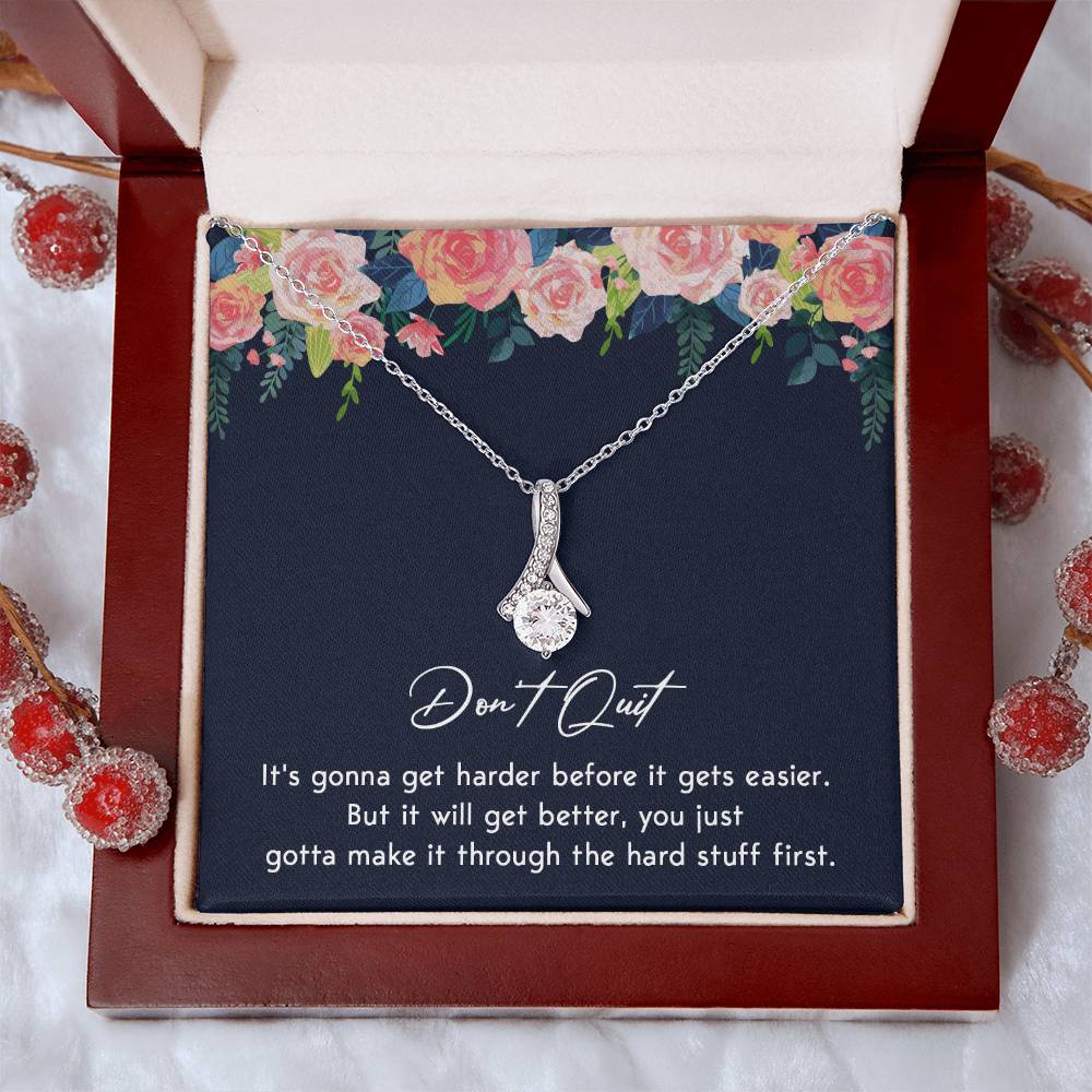 Don't Quit Meaningful Gift Don't Quit Necklace Supportive Gift You Are Strong Necklace Cancer Survivor Jewelry Stronger Necklace Braver Necklace Breast Cancer Necklace For Soulmate Motivational Jewelry Emotional Connection Necklace Never Give Up Necklace