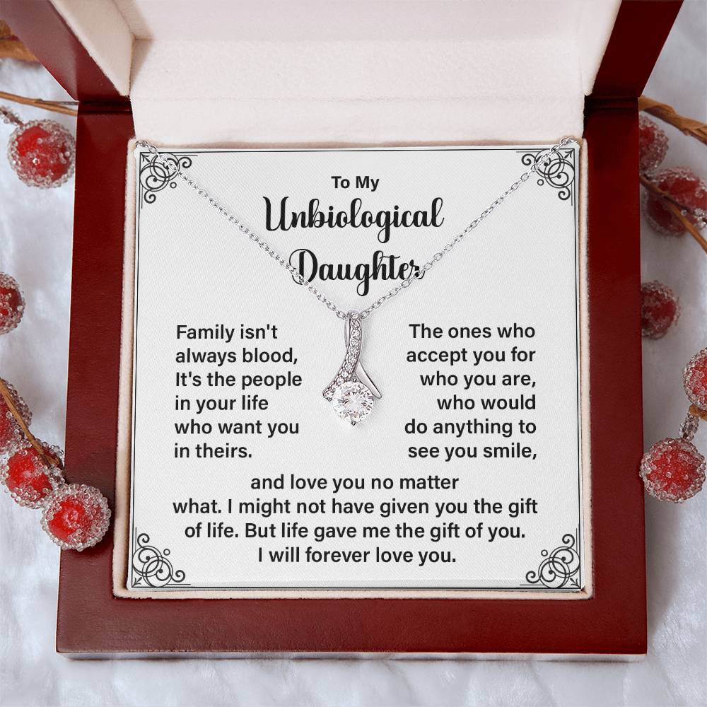 Unbiological Daughter Necklace with Gift Box