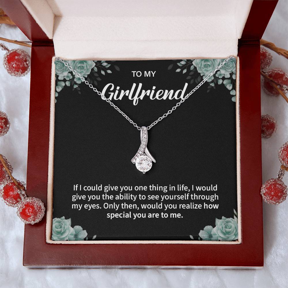 To My Girlfriend Necklace – Jewelry Gift with Message Card