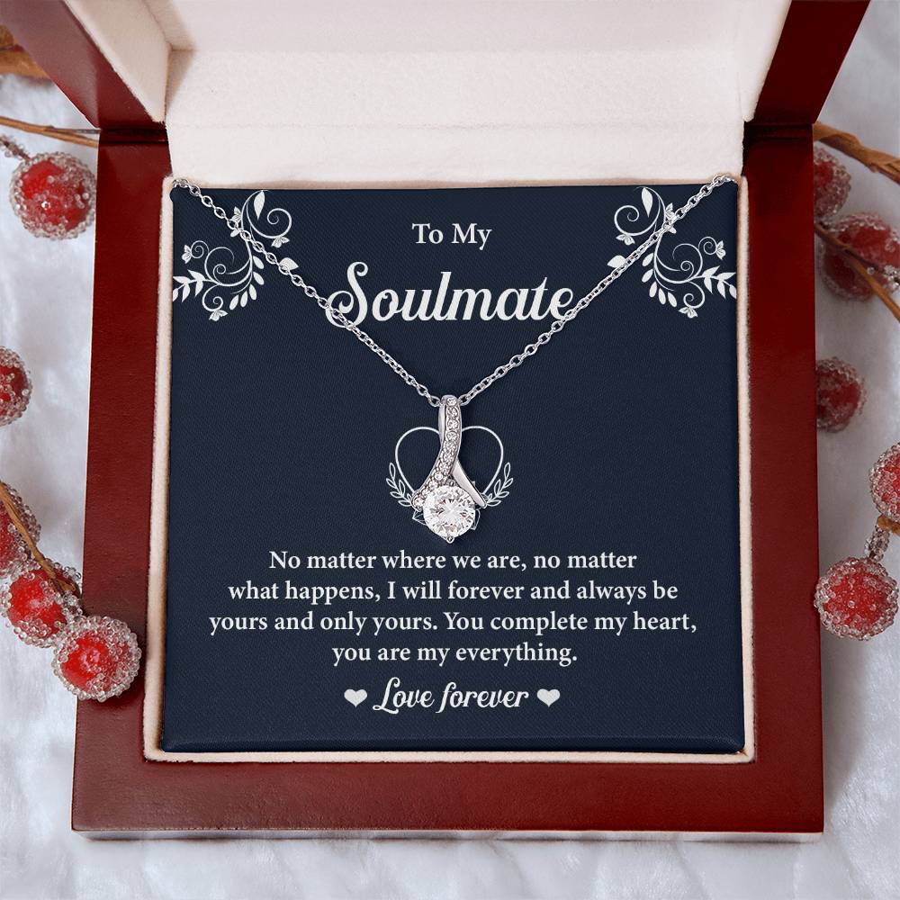 Soulmate Necklace Gift for Her with Message Card