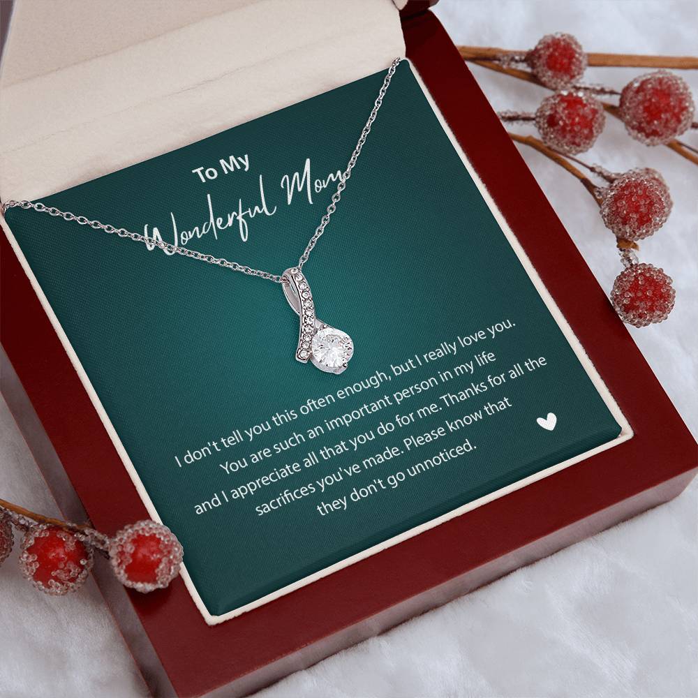 To My Wonderful Mom Wonderful Mom Necklace Gift Unique Gift For Mother-child Bond Unique Gift For Mother-child Bond Necklace For Family Bond Thoughtful Gift For Mother-child Bond Spiritual Bond With Mom Necklace Spiritual Bond With Mom Necklace