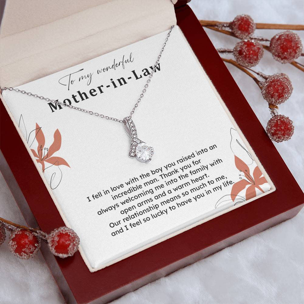 To My Wonderful Mother-in-law Necklace Mother-in-law Necklace Gift Thank You Gift For Mother-in-law Sentimental Mother-in-law Jewelry Jewelry For Mother-in-law Emotional Gift For Mother-in-law Meaningful Gift For Mother-in-law Mother Sentimental Jewelry