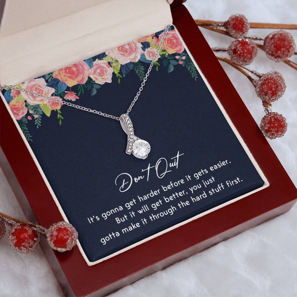 Don't Quit Meaningful Gift Don't Quit Necklace Supportive Gift You Are Strong Necklace Cancer Survivor Jewelry Stronger Necklace Braver Necklace Breast Cancer Necklace For Soulmate Motivational Jewelry Emotional Connection Necklace Never Give Up Necklace