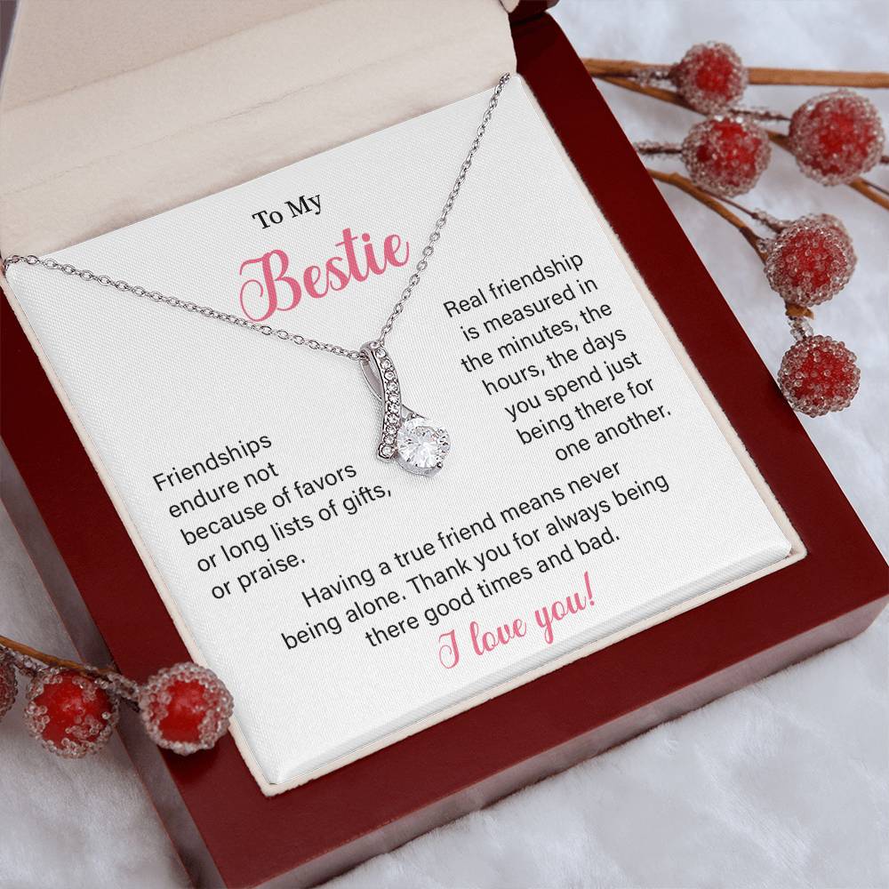 Best Friend Necklace for Women Bestie Gift with Friendship Message Card and Wishbone Necklace