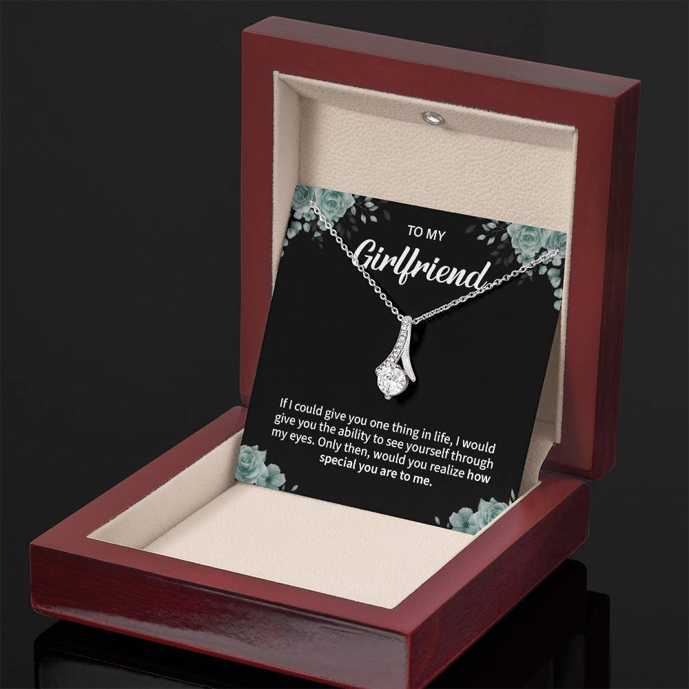 To My Girlfriend Necklace – Jewelry Gift with Message Card