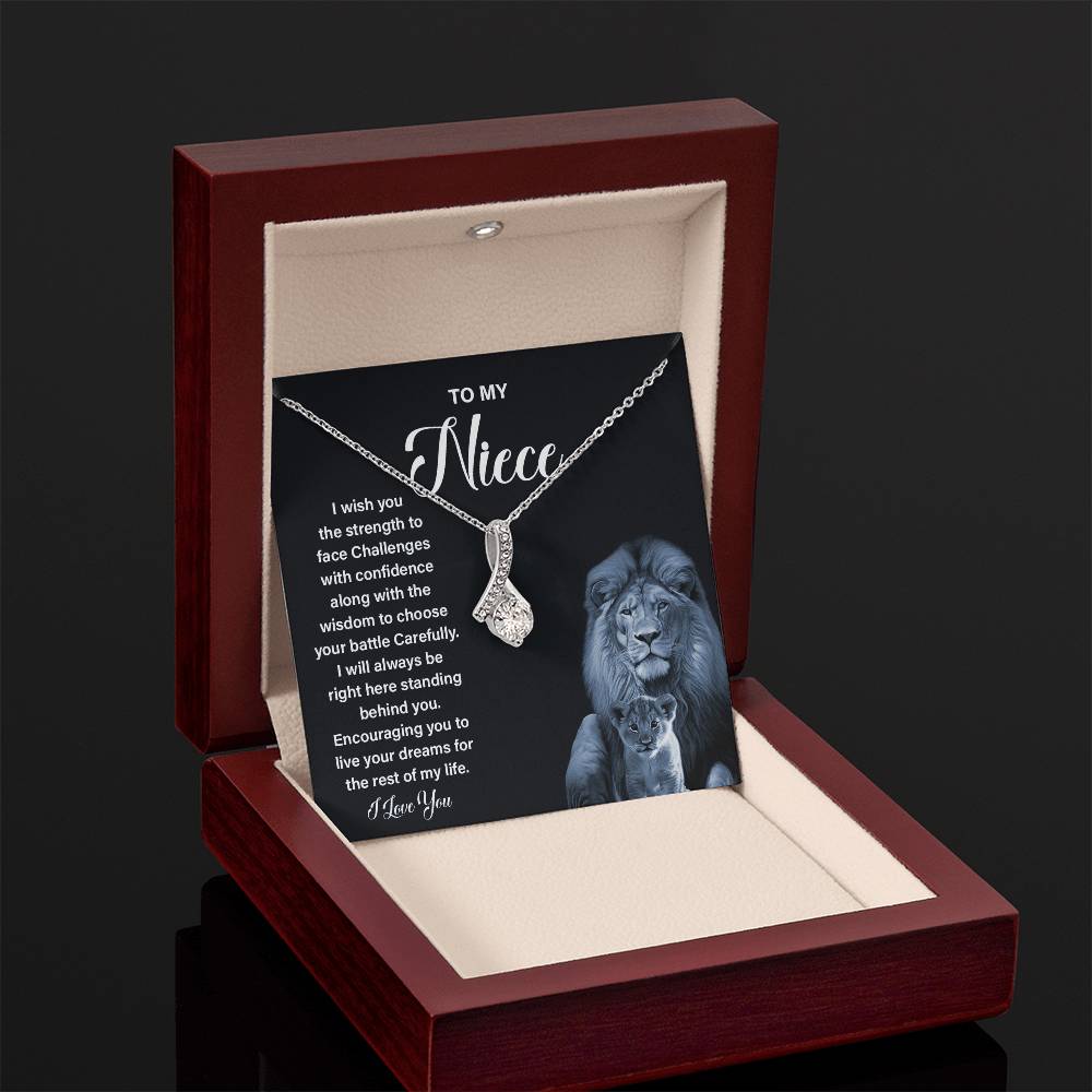 To My Niece Necklace Gift With Meaningful Message Card