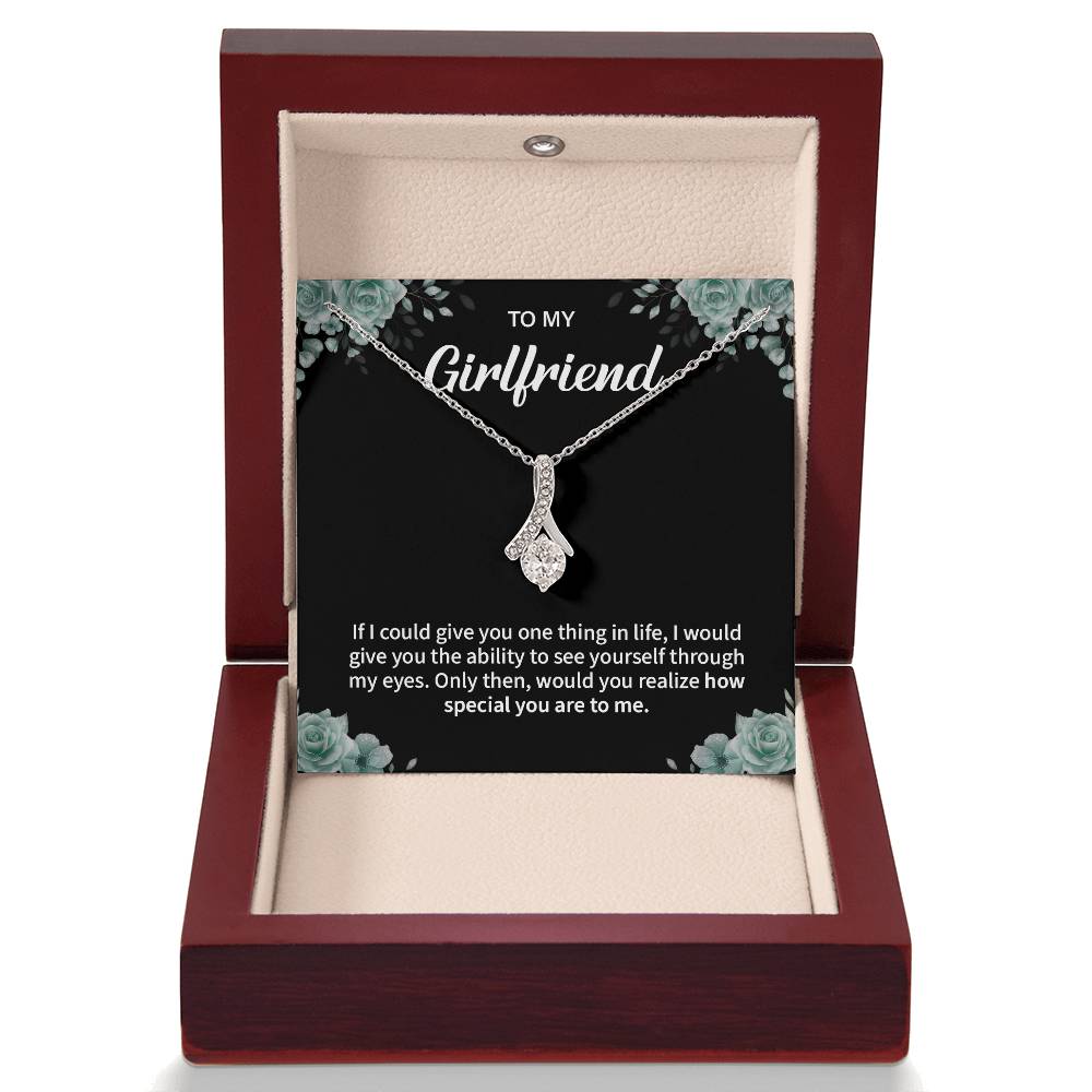 To My Girlfriend Necklace – Jewelry Gift with Message Card