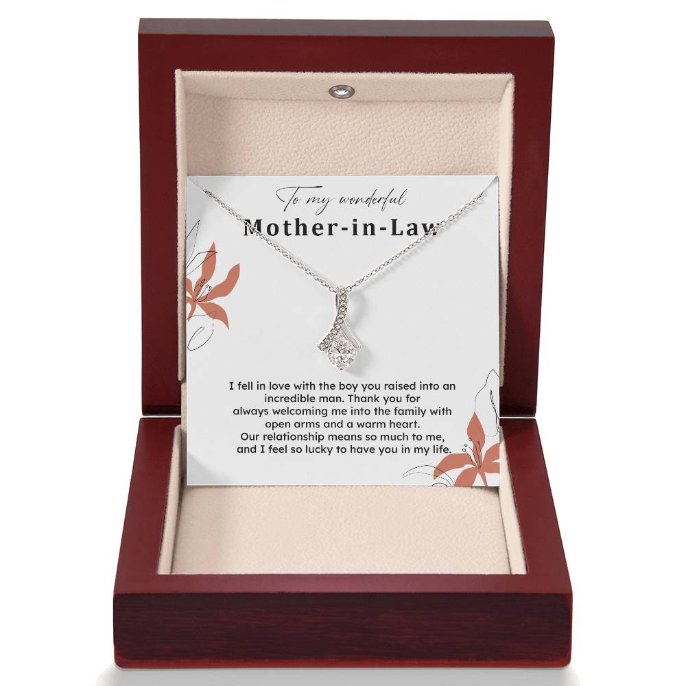 To My Wonderful Mother-in-law Necklace Mother-in-law Necklace Gift Thank You Gift For Mother-in-law Sentimental Mother-in-law Jewelry Jewelry For Mother-in-law Emotional Gift For Mother-in-law Meaningful Gift For Mother-in-law Mother Sentimental Jewelry