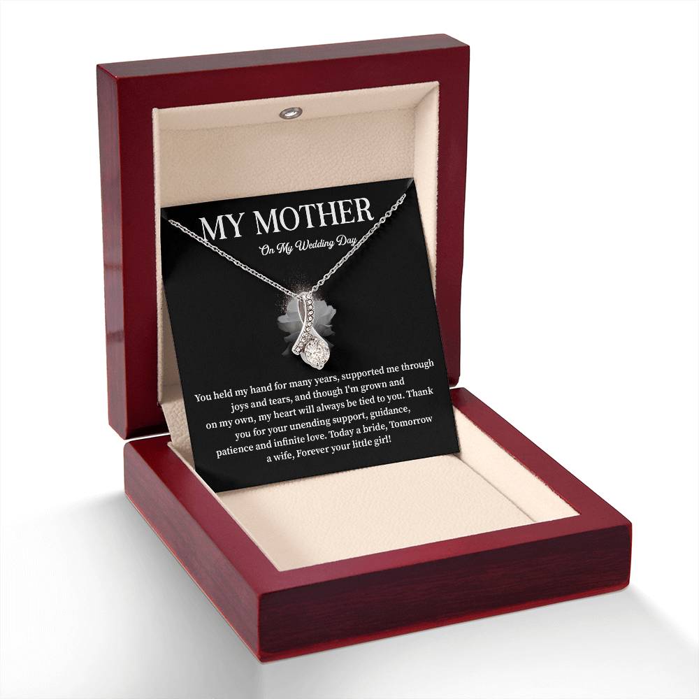 Wedding Day Gift for Mom from Bride – Heartfelt Necklace with Message Card