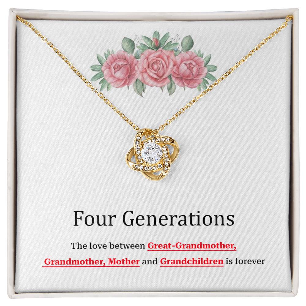 To Our Four Generations Four Generations Necklace Gift Great-grandmother Necklace Grandmother Necklace Mother Necklace Heartfelt Gift For Family Sentimental Jewelry For Generations Jewelry Gift For Great-grandmother Jewelry Gift For Mother