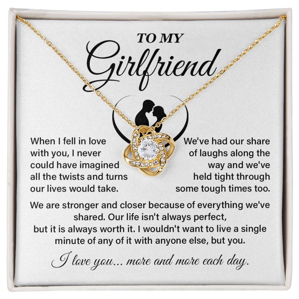 To My Girlfriend Necklace with Heartfelt Message Gift Box