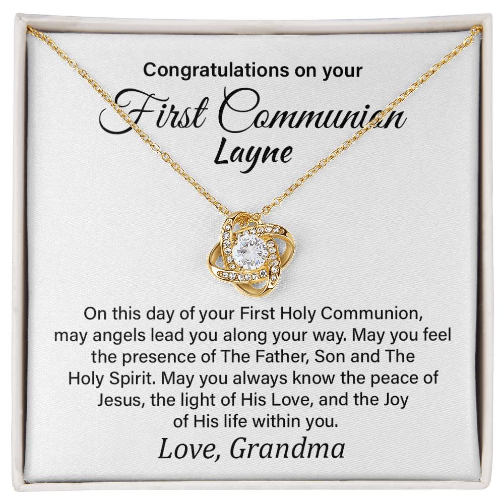 Congratulations On Your First Communion Layne Heartfelt Necklace For A Special Day Elegant Jewelry For A Holy Ceremony Thank You Gift For Sacred Moment Sentimental Necklace For Communion Day Sentimental Jewelry Gift From Grandma Custom Thoughtful Necklace