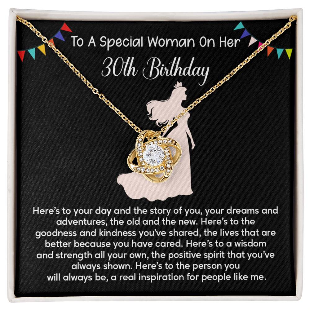 30th Birthday Gift for Her – Necklace with Inspirational Message Card