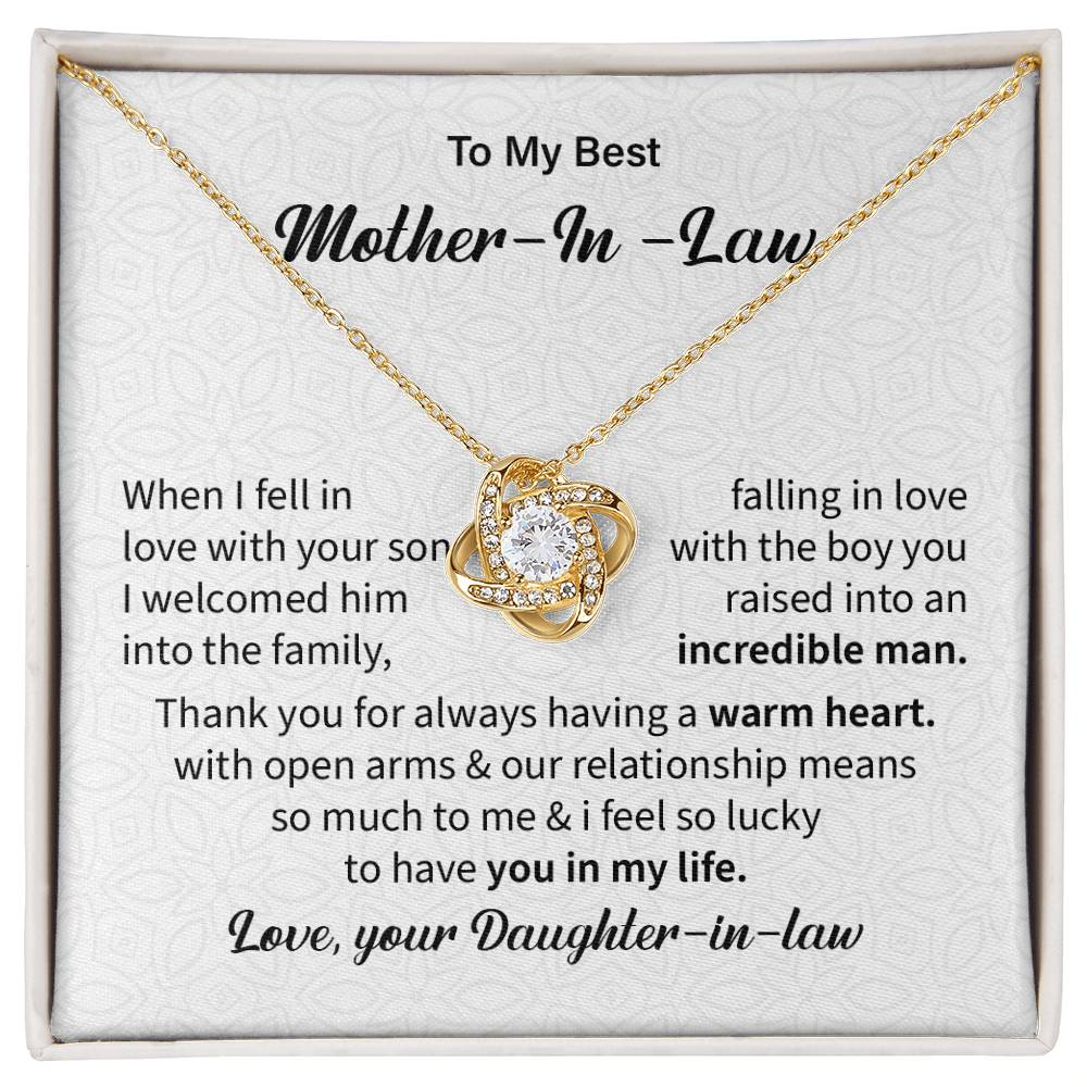 To the best Mother in law when i fell in love.