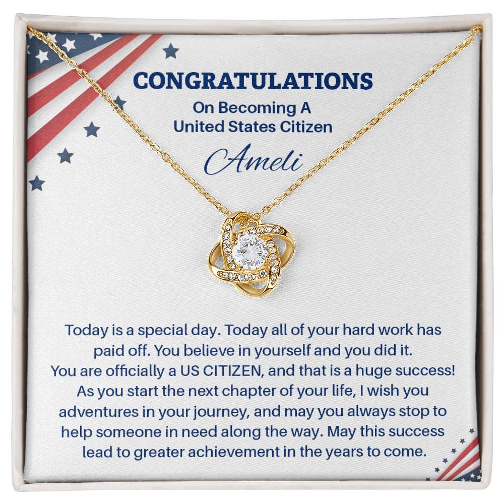 Congratulations Necklace For New U.s. Citizen Ameli Necklace For New U.s. Citizen Gift For Citizenship Achievement U.s. Citizenship Success Necklace Necklace With Citizenship Message Proud New Citizen Jewelry Necklace For First-time U.s. Citizen