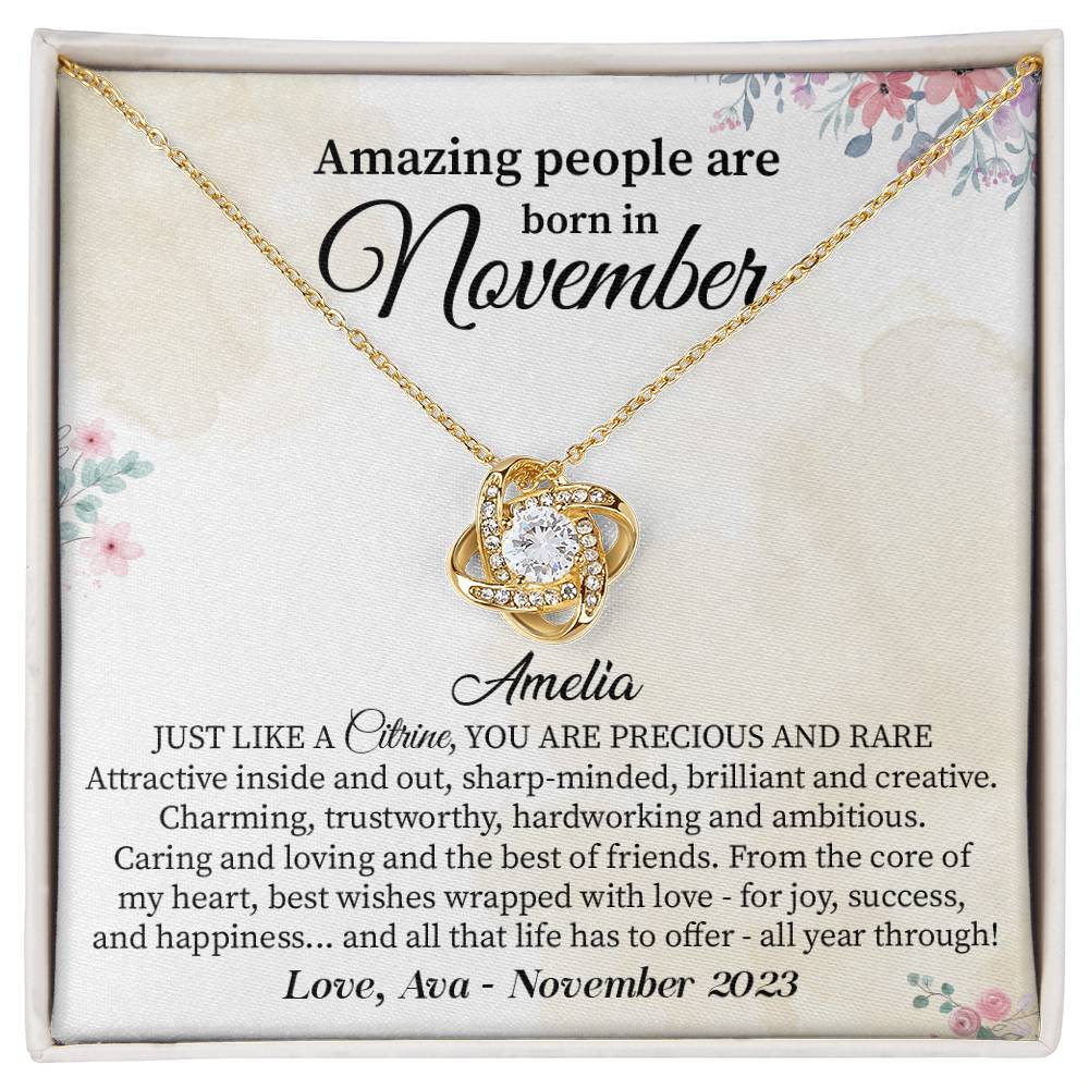 November Birthday Necklace Gift for Her – Elegant Jewelry Box