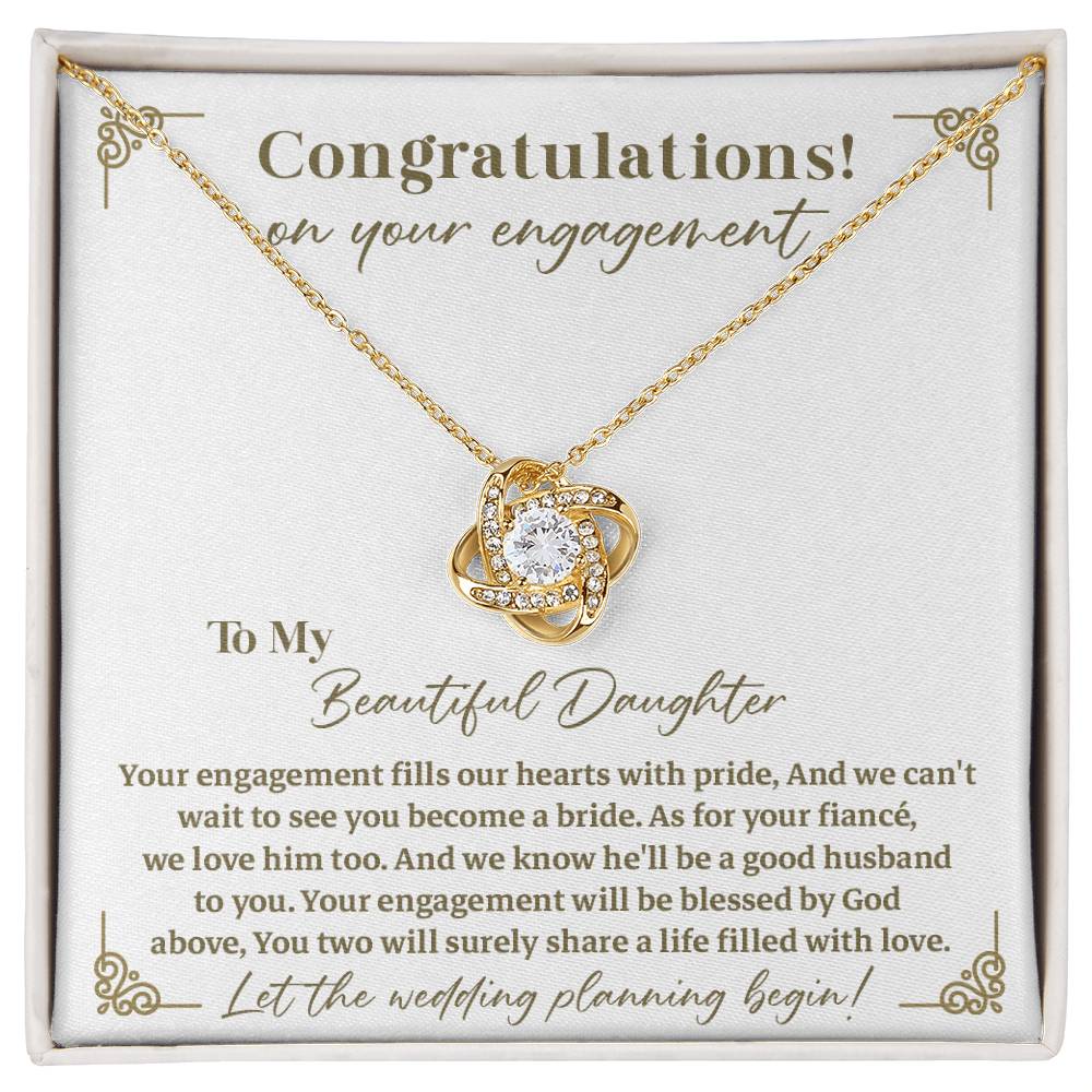 Daughter Engagement Necklace Gift – Message Card for Bride-to-Be