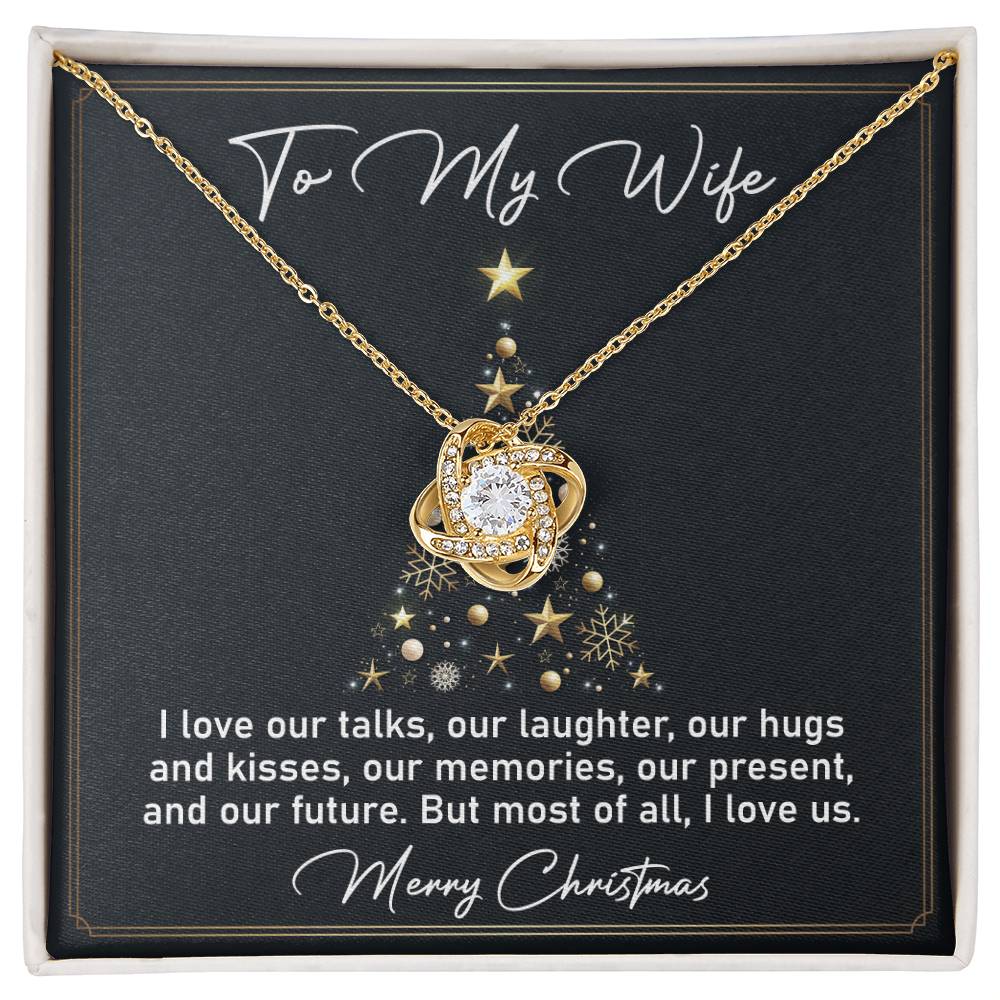 Christmas Necklace Gift for Wife Love Knot Pendant with Romantic Message Card