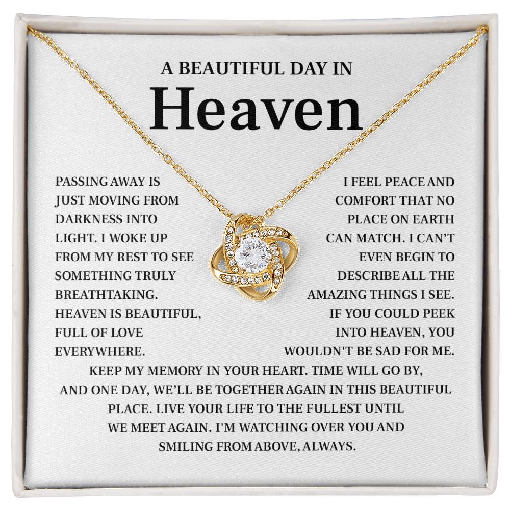 A Beautiful Day in Heaven Necklace – Heartfelt Memorial Jewelry Gift, 'Watching Over You