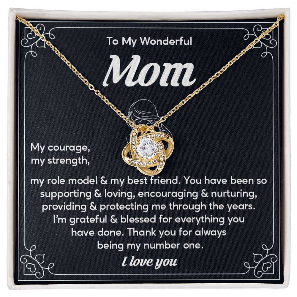 To My Wonderful Mom, Wonderful Mom Pendant Heartfelt Necklace For Her Sweet Pendant Thank You Gift For Support To My Best Friend Mom Jewelry Special Pendant For A Supportive Mom Sentimental Jewelry Thoughtful Necklace