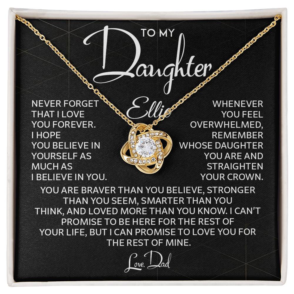 To My Daughter Name Necklace Gift From Dad Proud Dad To (Ellie)
