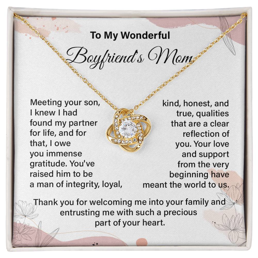 To My Wonderful Boyfriend's Mom, Thank You Gift For Boyfriend’s Mom Heartfelt Appreciation Gift Thoughtful Appreciation Necklace Best Love-filled Necklace Gift Best Mom Appreciation Gift Thank You Mom Necklace