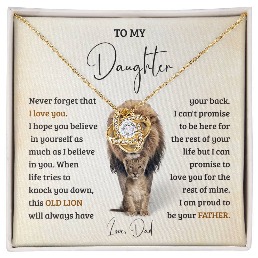 Daughter Gift from Dad with Lion Love Card