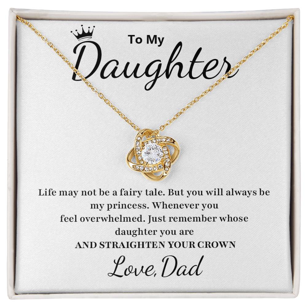 To My Daughter Necklace – Straighten Your Crown Gift from Dad