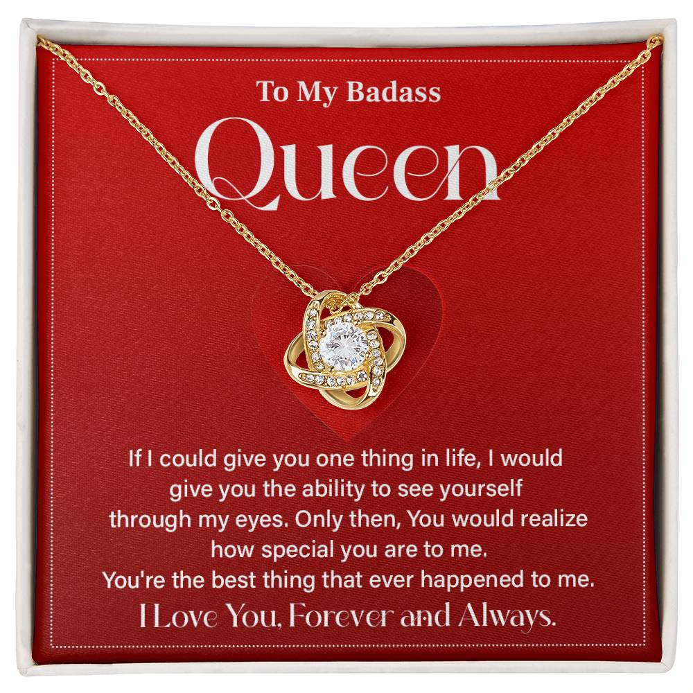 Badass Queen Necklace Gift – Love You Always Note