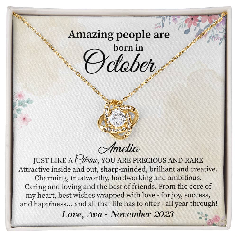 October Birthday Necklace Gift for Her – Elegant Jewelry Box