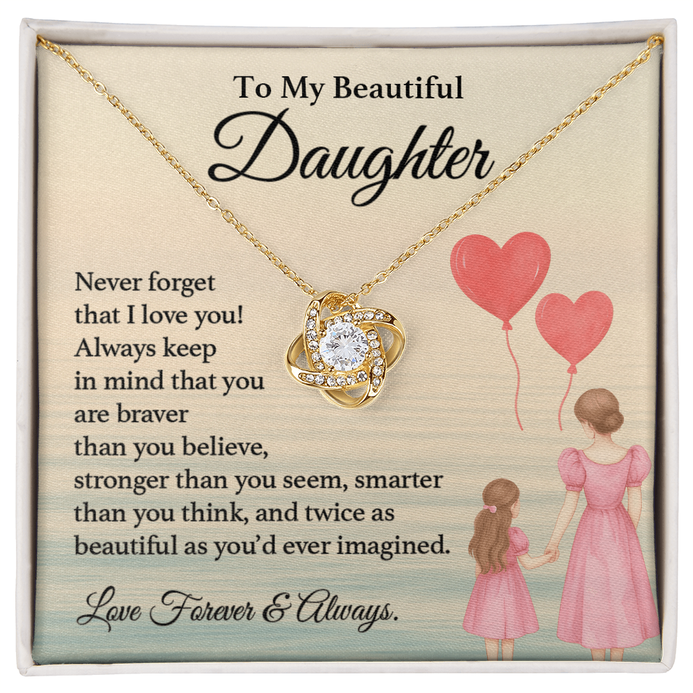 Daughter Necklace Gift Braver Than You Believe Card